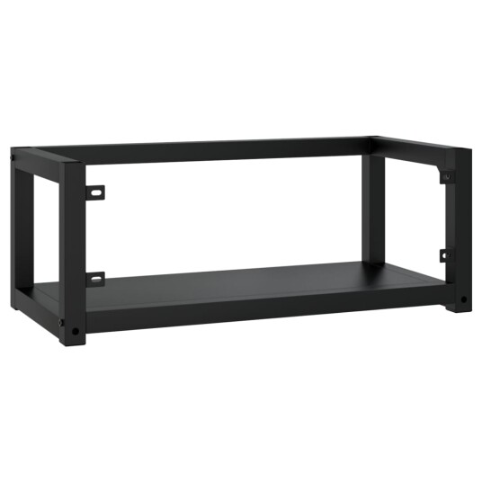 vidaXL Vegghengt servantramme for bad svart 79x38x31 cm jern