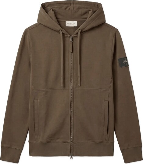 Calvin Klein Jeans Ls Eu 350Terry Badge Fz Hoodie Khaki green XXL