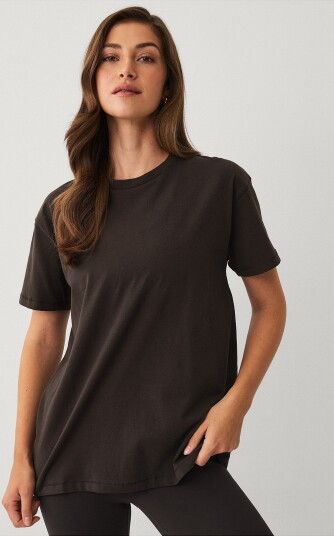 Ellos STUDIO T skjorte Boyfriend Tee Core Brun