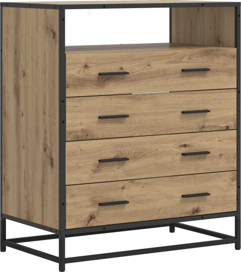 vidaXL Skuffeskap 4-Skuff Artisan eik 70 x 41 x 83,5 cm Konstruert tre