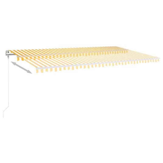 vidaXL Automatisk uttrekkbar markise 600x350 cm gul og hvit