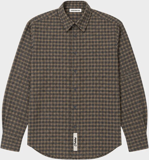Prohibited Checkered Flannel Shirt YELLOW M Prohibited Checkered Flannel Shirt YELLOW M