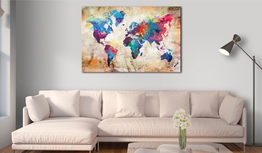 Tavle World Map: Urban Style 120X80 Artgeist sp. z o. o.