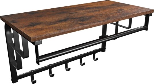 Trehylle med kleshengere LOFT