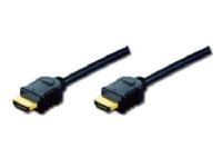 Assmann HDMI-kabel 2m med Ethernet og trippel beskyttelse - Svart