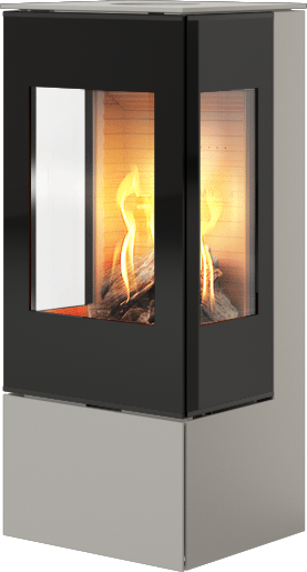 Rais Nexo 100 nikkel gasspeis med sideglass og glassdør