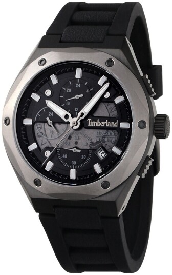 Timberland Herreklokke TDWGQ2231203 Abbotville Sort/Gummi Ø45 mm Timberland Herreklokke TDWGQ2231203 Abbotville Sort/Gummi Ø45 mm