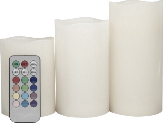 Home Tex 3 stk Led lys   Rustik look   med fjernbetjening