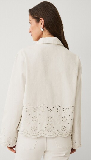 Ellos Collection Jakke med broderie anglaise Hvit