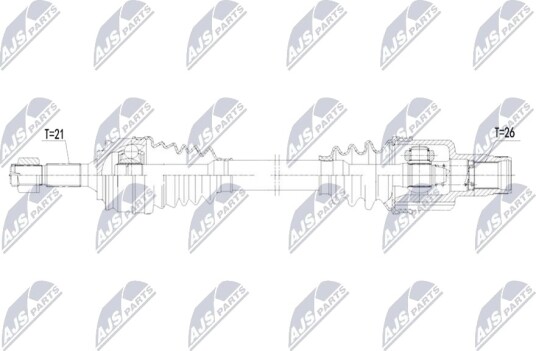 NTY NPW PE 137 Drivaksel