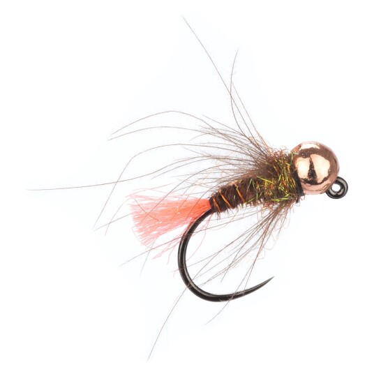 Arcticflies Vektet Nymphe Cdc Orange Tag Tungsten Beadhead