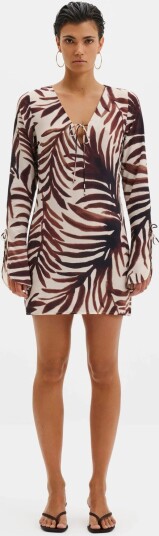 Malina Fredrica Tie Detail Mini Dress Multi/patterned 36 Malina Fredrica Tie Detail Mini Dress Multi/patterned 36