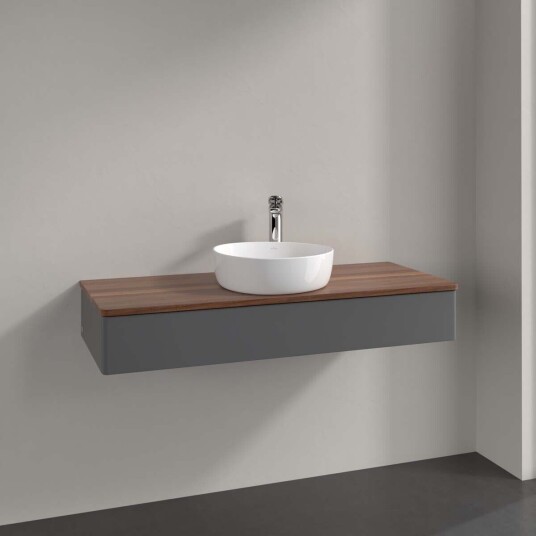 Villeroy & Boch  Antao Servantskap med 1 skuff 120x50x19 cm m/lys Antrasitt/Valnøtt