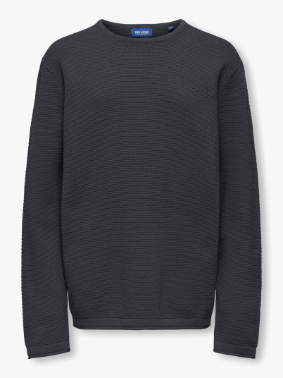 Only & Sons Jr Panter Reg Crew Knit BlÄ 110/116 Only & Sons Jr Panter Reg Crew Knit BlÄ 110/116