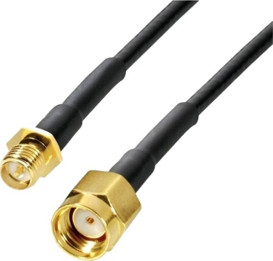 Wittenberg Antenner Wlan-Antennekabel Forlengelseskabel [1X Sma-Reverse-Tilkobling 1X Sma-Reverse-Kontakt] 1 M Svart