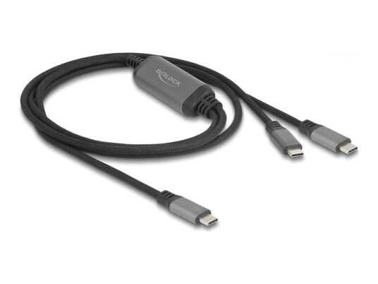 Delock Usb-Kabel 24 Pin Usb-C Hann Til 24 Pin Usb-C Hann 20 V 5 A 1.2 M Kun Lading Støtte For Power Delivery 3.0 Usb Power Delivery 100 W Svart Grå
