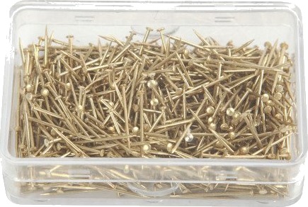 Diverse Knappenåler L: 16 Mm Tykkelse 0.65 Mm Ca 500 Stk Gull 35 G 1 Pk 
