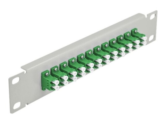 Delock - Koblingspanel - Rackmonterbar - Lc Sm X 12 - Grå Grønn - 1U - 10"