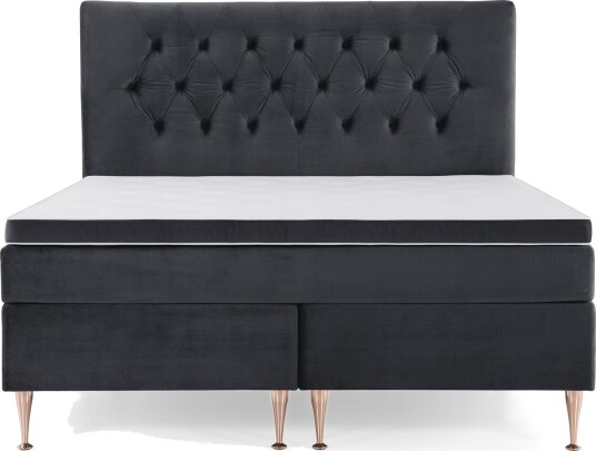 Royal Velvet Kontinentalseng 180x200 cm Svart Fløyel/Høye Rosében