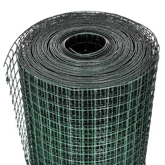 vidaXL Trådgjerde kylling galvanisert med PVC belegg 10x1 m grønn