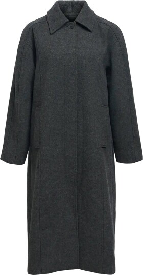 Object Objninni Re L/S Long Coat 146   DARK GREY MELANGE   44