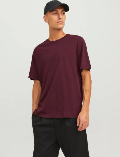 Jack & Jones Jjeorganic Basic Tee Ss O-Neck Noos - Burgundy - S