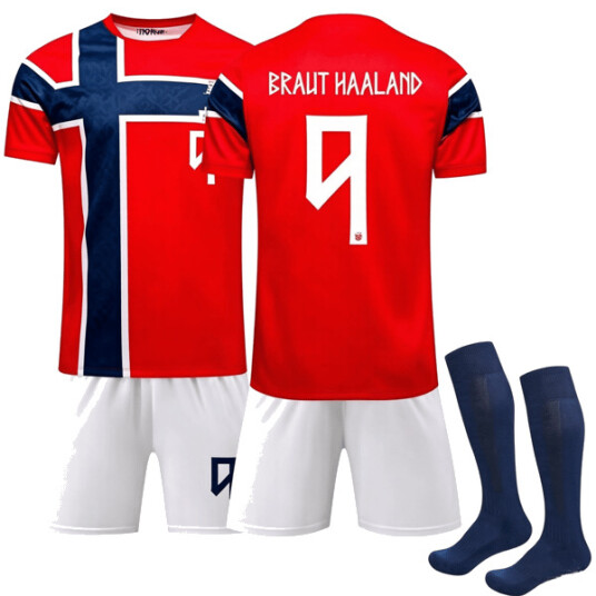 2026 World Cup Norge Hjemmefotballdrakt Voksen og Barn Trøye Shorts Sokker Sett Menn Kvinner Ungdom Gutt Jente