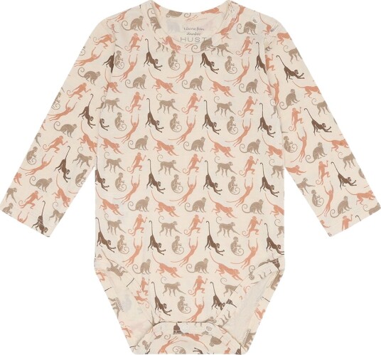 Hust and Claire Body I/e Bambus HCBuller Sandshell m. Aper Hust and Claire 3 år (98) Langermet Body Beige Brun