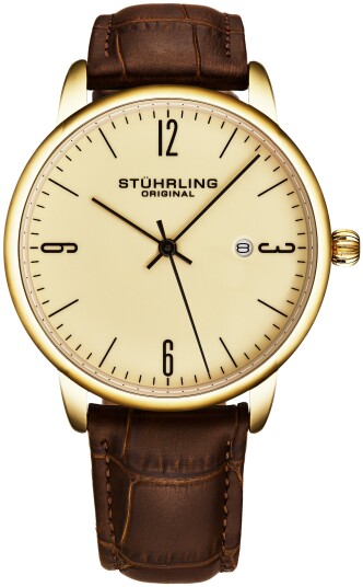 Stührling Original Herreklokke 3997A.8 Classic Gull/Lær Ø40 mm Stührling Original Herreklokke 3997A.8 Classic Gull/Lær Ø40 mm