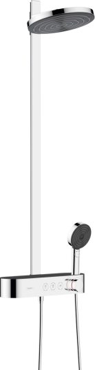 Hg Pulsify S Showerpipe 260 - 2Jet Ecosmart Med Showertablet Select 400, Krom Hg Pulsify S Showerpipe 260 - 2Jet Ecosmart Med Showertablet Select 400, Krom