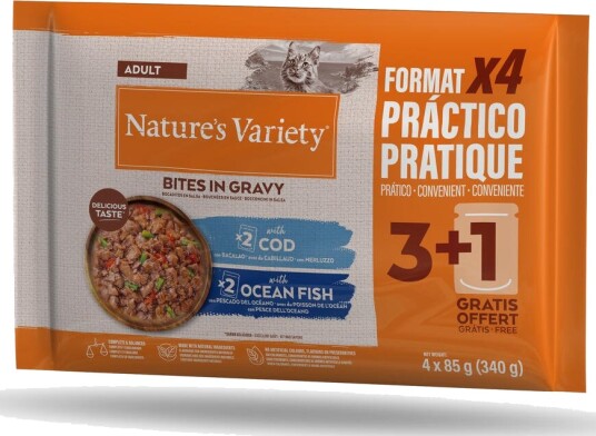 Nature’S Variety Våtfôr Nature'S Variety Biter I Saus Med Torsk & Havfisk 44 X 85 G
