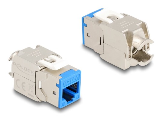 Delock Modulinnlegg Toolfree Cat 6A Rj 45 Lsa Blå En Pakke 10 88113