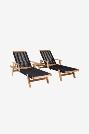 Venture Home 2 Liv solsenger og 1 Celine sidebord Svart Venture Home 2 Liv solsenger og 1 Celine sidebord Svart