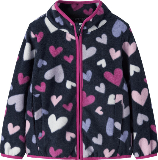 name it Nmfmeeko Fleece Jacket Aop2 Noos - Navy - 116