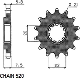 Kjedehjul SUNSTAR 312 Kjedehjul SUNSTAR 312