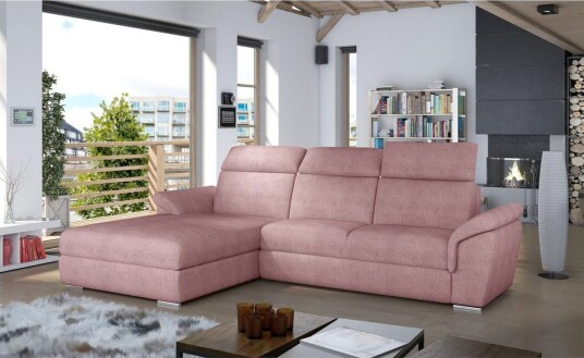 Hjørnesofa Eltap Trevisco 272x216x100 cm Omega 91 Rosa Venstre
