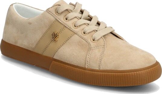 Lauren Ralph Lauren Janson Ii Suede & Nappa Leather Sneaker Beige 37.5