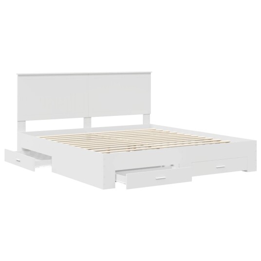  Sengestamme med hodegjerde Hvit 180 x 200 cm Konstruert tre