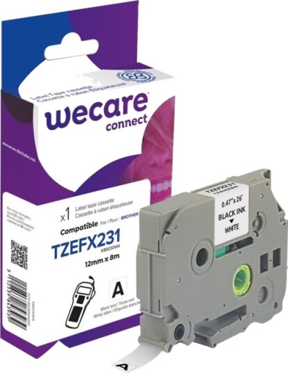 Wecare Hvit Rull 1,2 Cm X 8 M 1 KassettEr Merketape For Brother P Touch Pt 1080 1090 1230 1290 18 2110 2430 3600 7100 9800 Pt Gl 200