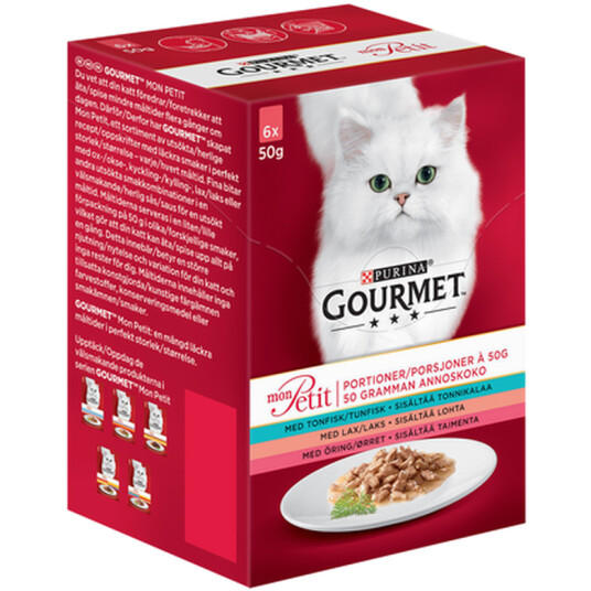 Purina Gourmet Gold Mon Petit Kattemat med Tunfisk, Laks og ørret 50 g x 6