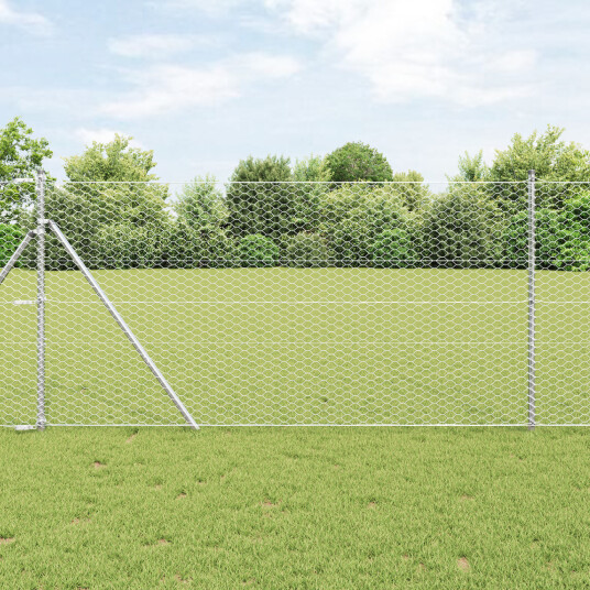 Gjerde med innlegg. sølv 1.4 x 25 m PVC belagt stål