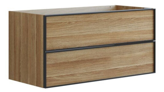 Dansani Inzo Alu-ramme Svart Servantskap 2 Skuff H48cm Varm eik / 100cm