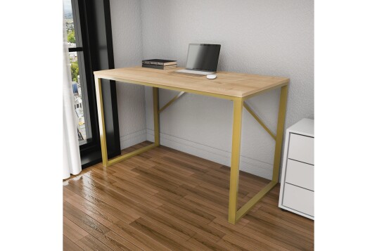 Skrivebord Wraphis 60x74x120 cm Gull/Brun