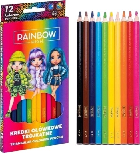 Rainbow High Trekantede Fargestifter/Blyanter 12 Farger Astra Rainbow High Trekantede Fargestifter/Blyanter 12 Farger Astra