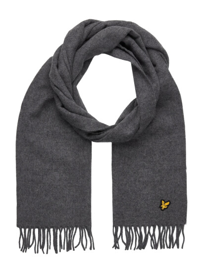Lyle & Scott Plain Lambswool Scarf - Grey - ONE SIZE Lyle & Scott Plain Lambswool Scarf - Grey - ONE SIZE