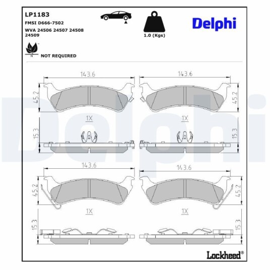 Bremseklosser DELPHI LP1183