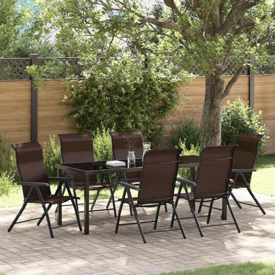 7 Delt Hagemøbelsett Brun Poly Rattan