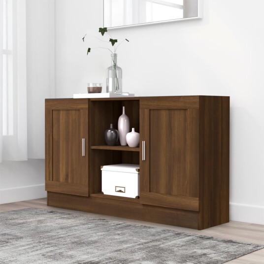 vidaXL Skjenk brun eik 120x30,5x70 cm konstruert tre vidaXL Skjenk brun eik 120x30,5x70 cm konstruert tre