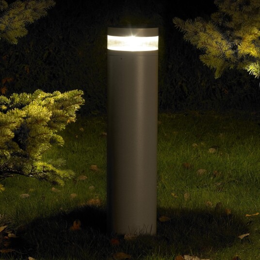 Stavanger LED-pullertlampe høy m/jordanker grafitt - Norlys - Aluminium