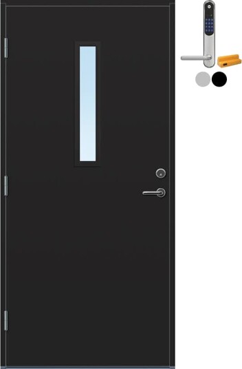 Ytterdør Bygg1 Kjeller Klarglass med Yale Doorman Classic Home